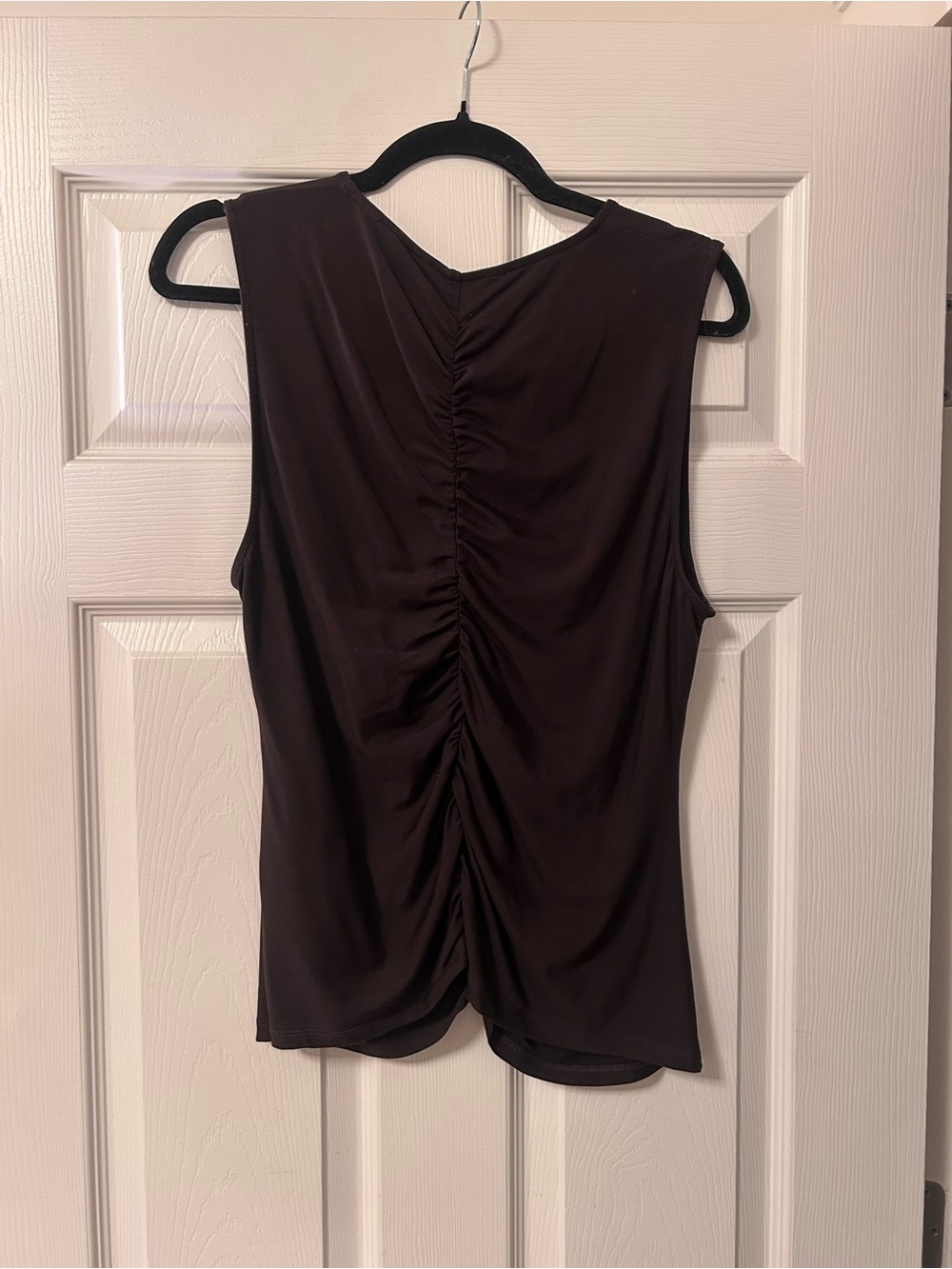 Veronica Beard Brown Ruched Sleeveless Tank Top XL - Picture 5 of 6
